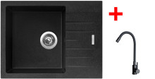 Sinks PERFECTO 650 Granblack + ELASTA černá matná 